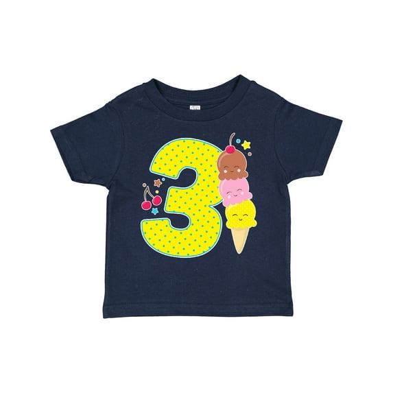 Inktastic Ice Cream Third Birthday Blue Boys or Girls Toddler T-Shirt
