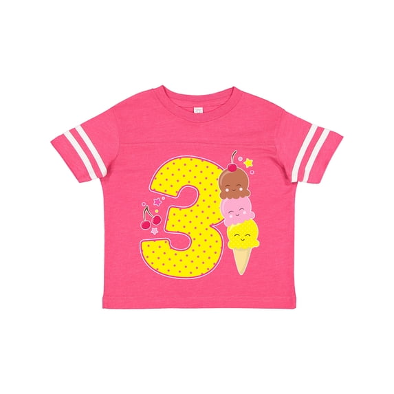 Inktastic Ice Cream Third Birthday Pink Boys or Girls Toddler T-Shirt