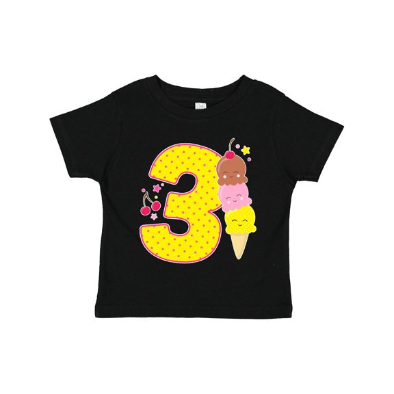 Inktastic Ice Cream Third Birthday Pink Boys or Girls Toddler T-Shirt
