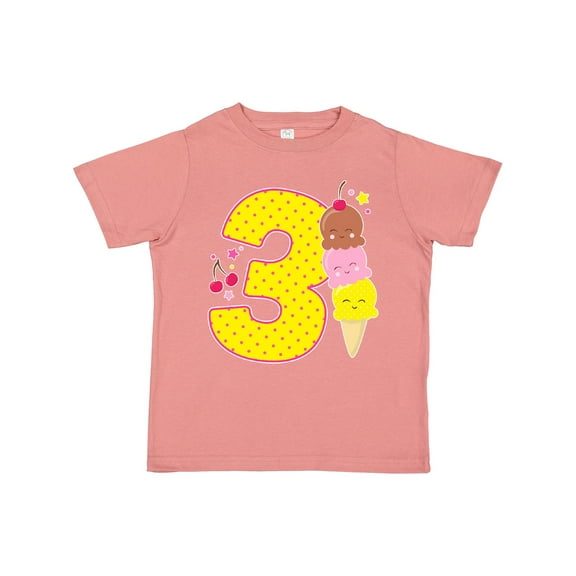 Inktastic Ice Cream Third Birthday Pink Boys or Girls Toddler T-Shirt