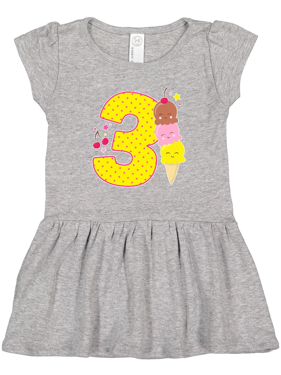 Inktastic Ice Cream Third Birthday Pink Girls Toddler Dress - Walmart.com