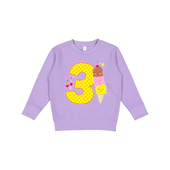Inktastic Ice Cream Third Birthday Pink Toddler Sweatshirt