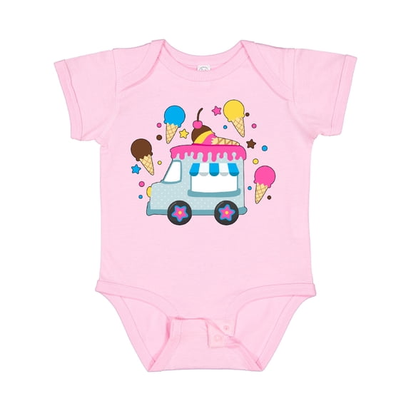 Inktastic Ice Cream Truck with Ice Cream Cones Boys or Girls Baby Bodysuit