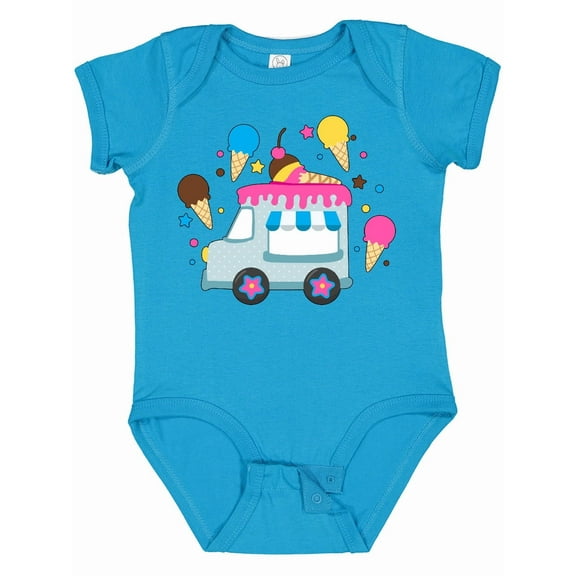 Inktastic Ice Cream Truck with Ice Cream Cones Boys or Girls Baby Bodysuit