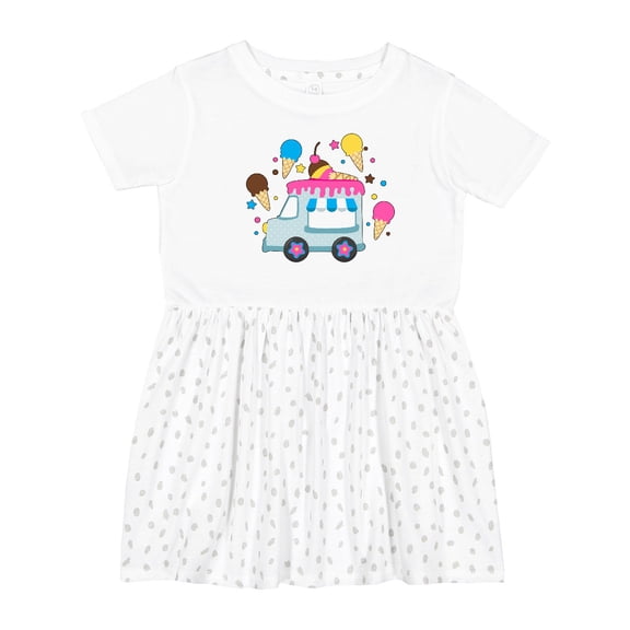 Inktastic Ice Cream Truck with Ice Cream Cones Girls Toddler Dress