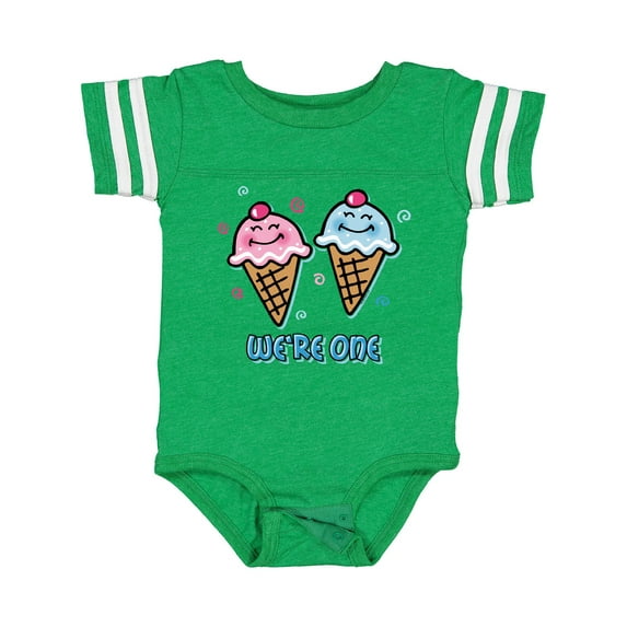 Inktastic Ice Cream We're One Twin Boy & Girl Boys or Girls Baby Bodysuit