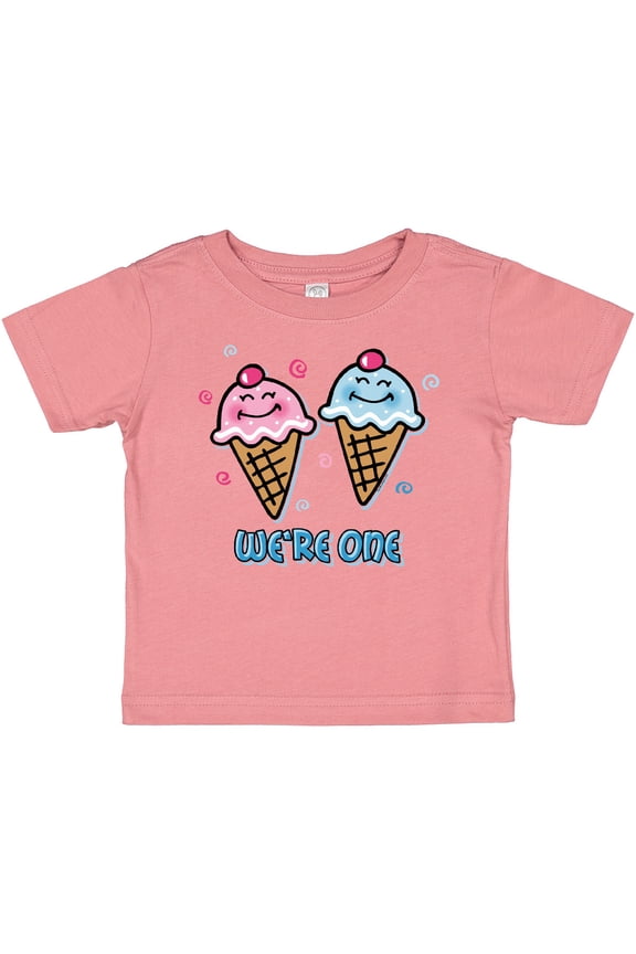 Ice Cream We're One Twin Boy & Girl Boys or Girls Baby T-Shirt