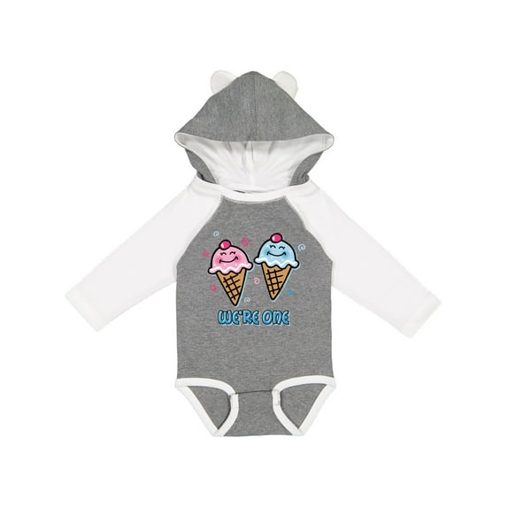 Inktastic Ice Cream We're One Twin Boy & Girl Boys or Girls Long Sleeve Baby Bodysuit