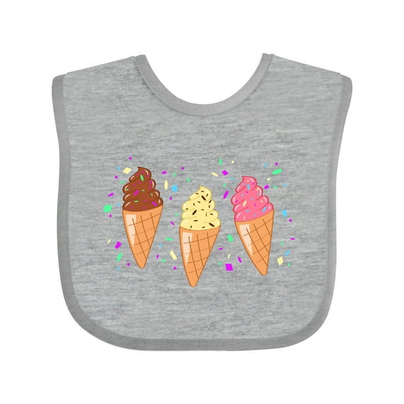Inktastic Ice Cream trio with sprinkles Boys or Girls Baby Bib