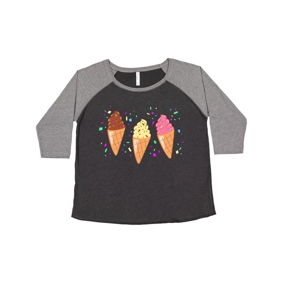 Inktastic Ice Cream trio with sprinkles Women's Plus Size T-Shirt