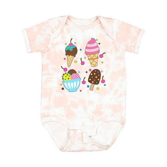 Inktastic Ice Cream with Patterns Boys or Girls Baby Bodysuit