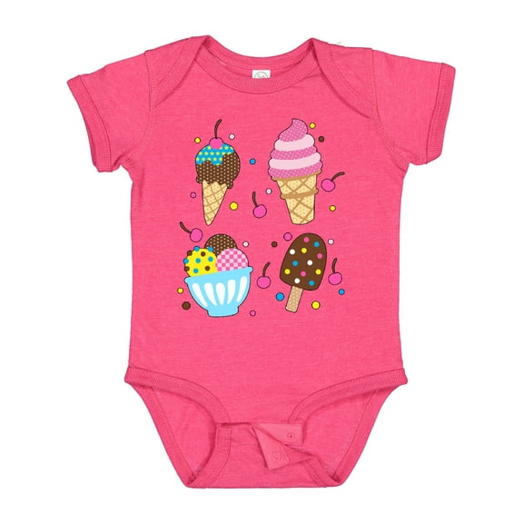 Inktastic Ice Cream with Patterns Boys or Girls Baby Bodysuit