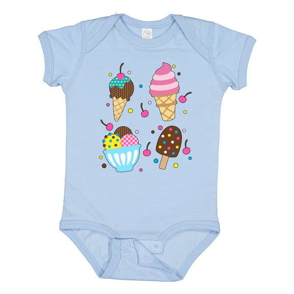 Inktastic Ice Cream with Patterns Boys or Girls Baby Bodysuit