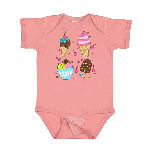 Inktastic Ice Cream with Patterns Boys or Girls Baby Bodysuit