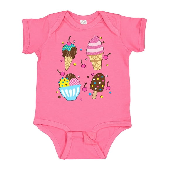 Inktastic Ice Cream with Patterns Boys or Girls Baby Bodysuit