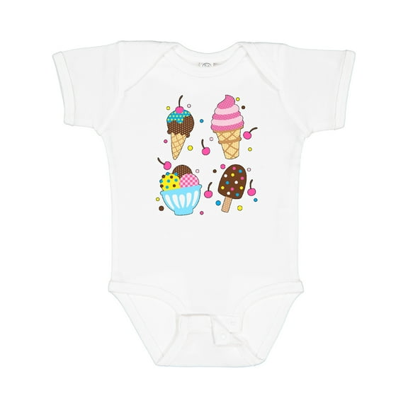 Inktastic Ice Cream with Patterns Boys or Girls Baby Bodysuit