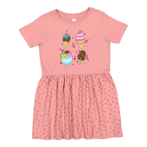 Inktastic Ice Cream with Patterns Girls Toddler Dress