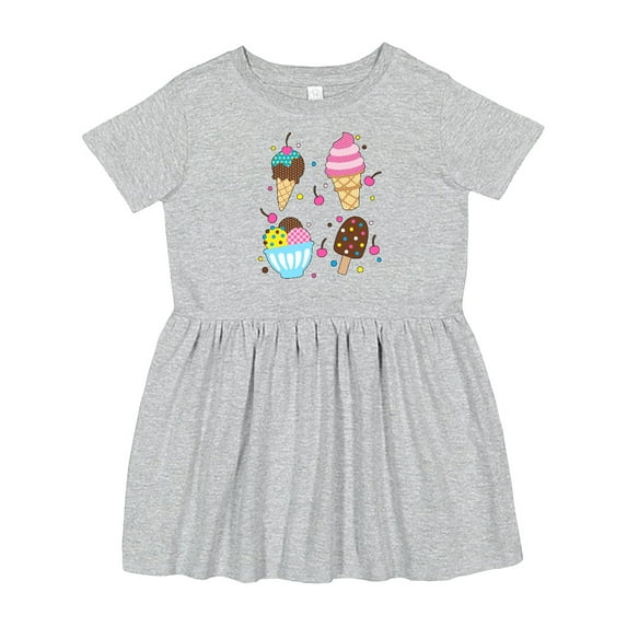 Inktastic Ice Cream with Patterns Girls Toddler Dress
