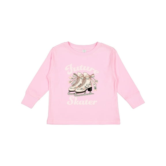 Inktastic Ice Skating Future Skater Girls Long Sleeve Toddler T-Shirt