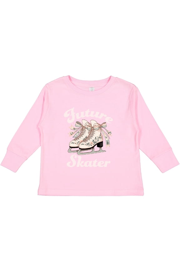 Ice Skating Future Skater Girls Long Sleeve Toddler T-Shirt