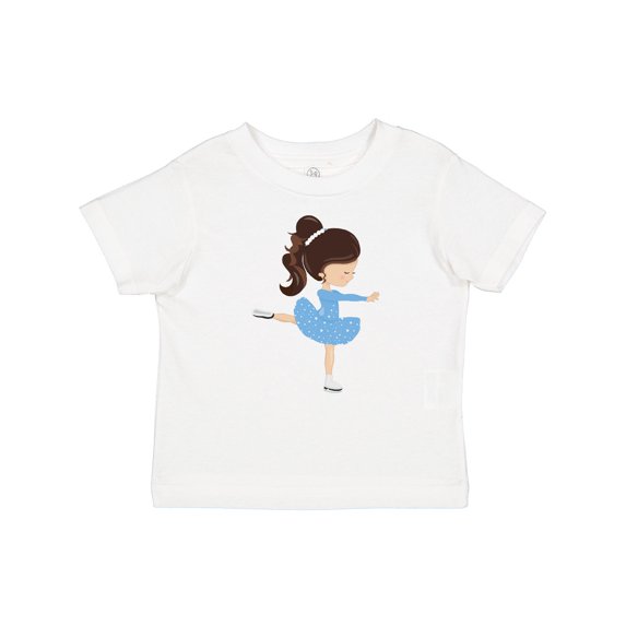 Inktastic Ice Skating Girl, Brown Hair Girls Baby T-Shirt