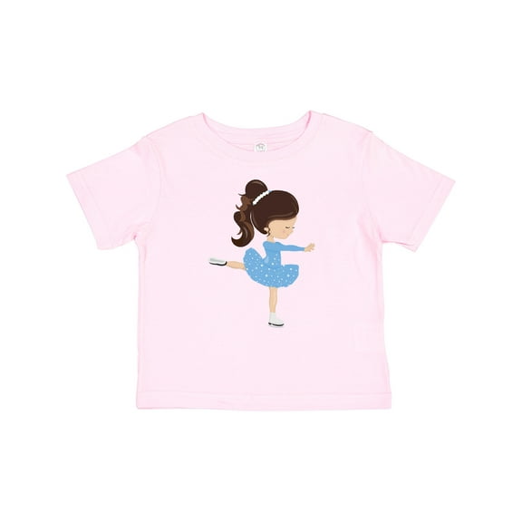 Inktastic Ice Skating Girl, Brown Hair Girls Baby T-Shirt