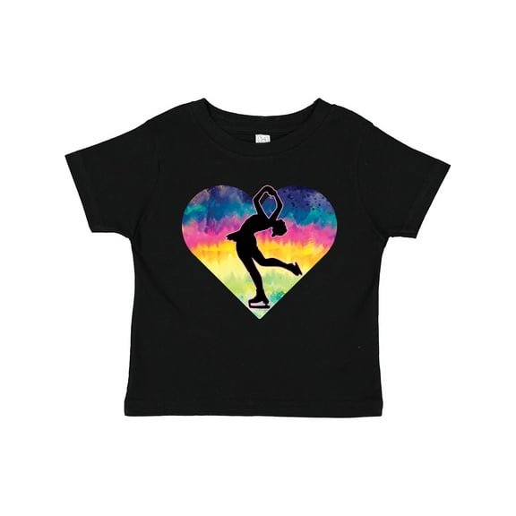 Inktastic Ice Skating Watercolor Heart Girls Girls Toddler T-Shirt
