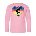 thumbnail image 1 of Inktastic Ice Skating Watercolor Heart Girls Long Sleeve Youth T-Shirt, 1 of 5