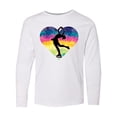 thumbnail image 1 of Inktastic Ice Skating Watercolor Heart Girls Long Sleeve Youth T-Shirt, 1 of 5