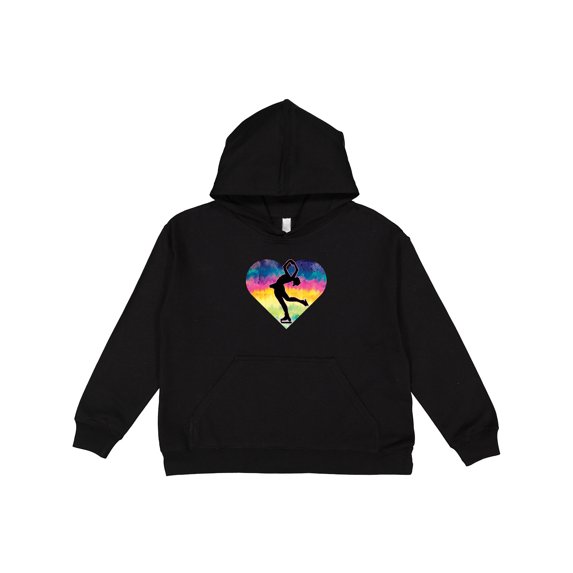 Inktastic Ice Skating Watercolor Heart Girls Youth Hoodie Sweatshirt