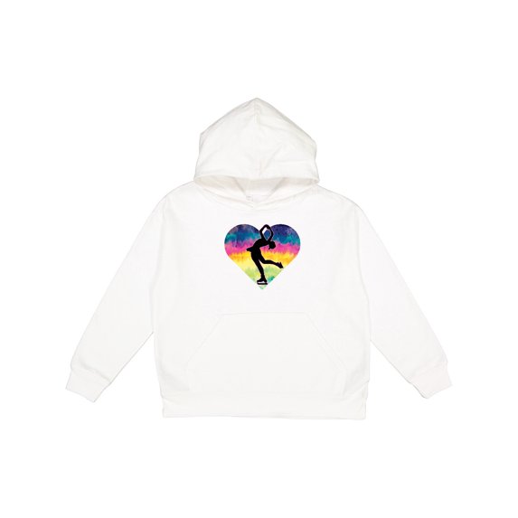 Inktastic Ice Skating Watercolor Heart Girls Youth Hoodie Sweatshirt