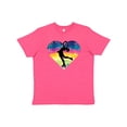 thumbnail image 1 of Inktastic Ice Skating Watercolor Heart Girls Youth T-Shirt, 1 of 5