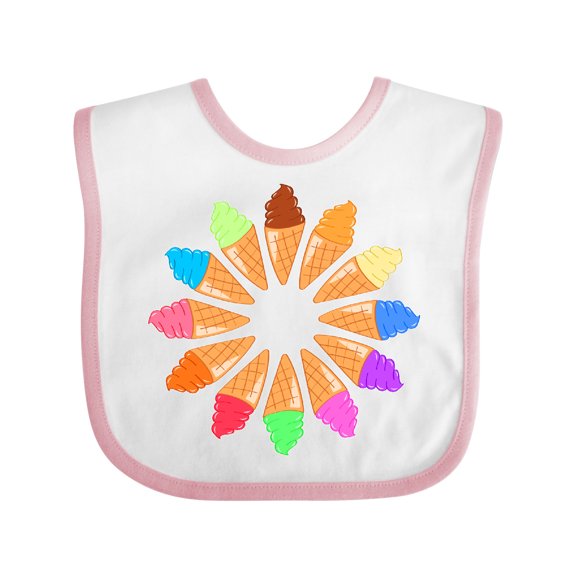Inktastic Ice cream cone starburst Boys or Girls Baby Bib