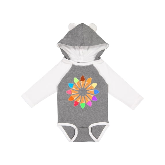 Inktastic Ice cream cone starburst Boys or Girls Long Sleeve Baby Bodysuit