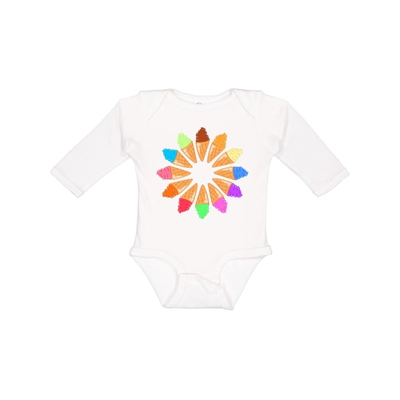 Inktastic Ice cream cone starburst Boys or Girls Long Sleeve Baby Bodysuit