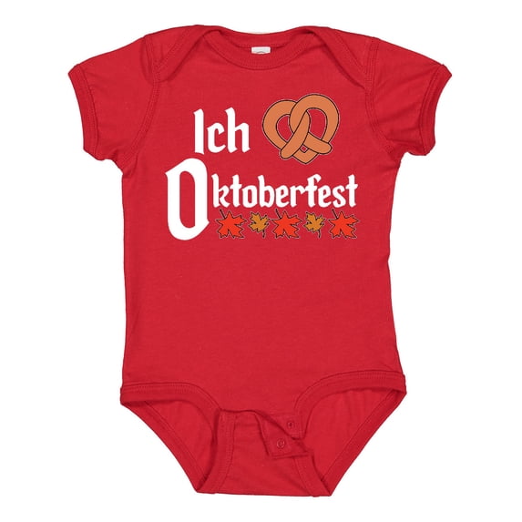 Inktastic Ich Liebe I Love Oktoberfest Pretzel Heart Boys or Girls Baby Bodysuit