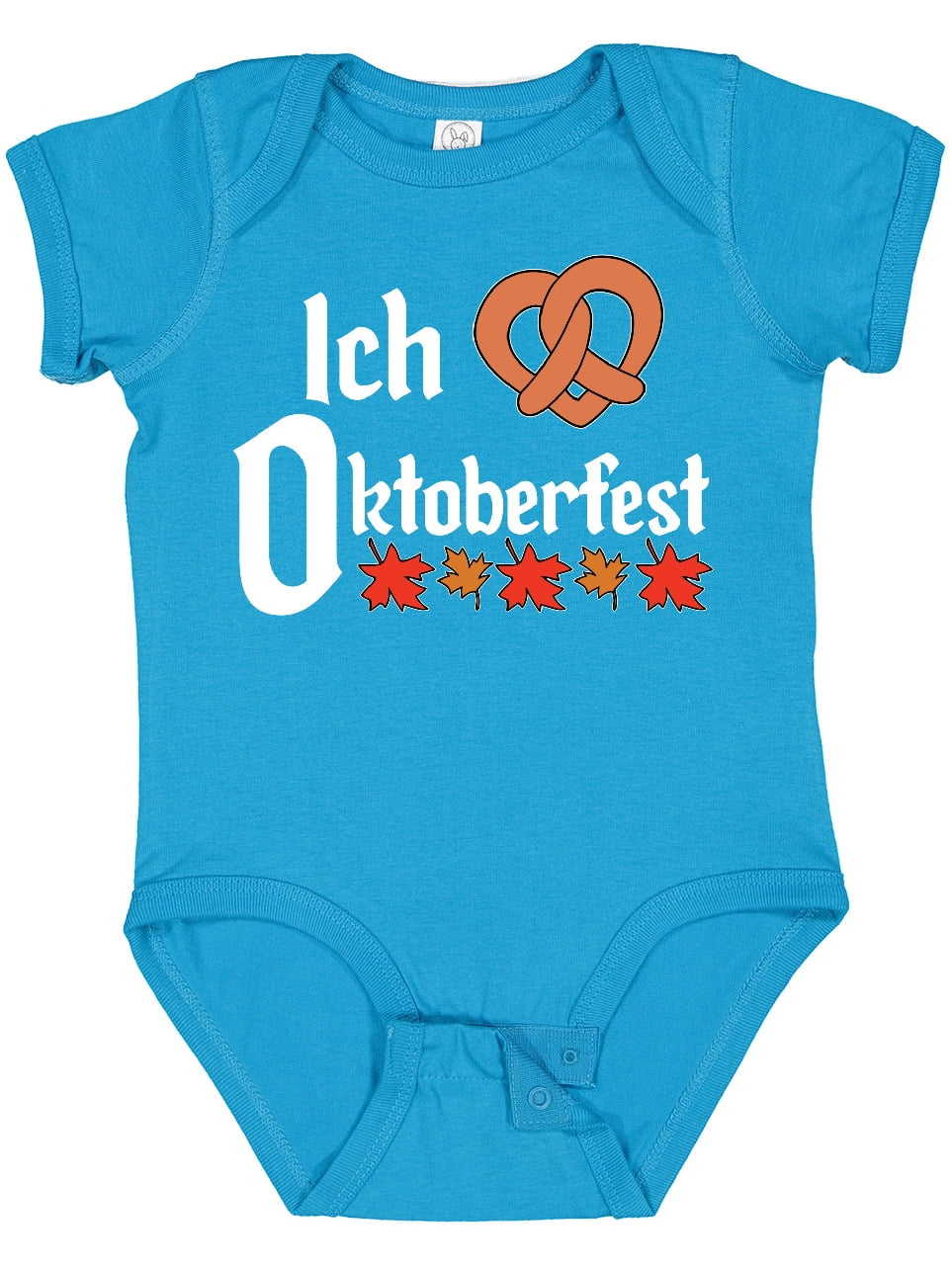 Oktoberfest Pretzel Heart Baby Bodysuit - Ich Liebe I Love German Festival Onesie Outfit