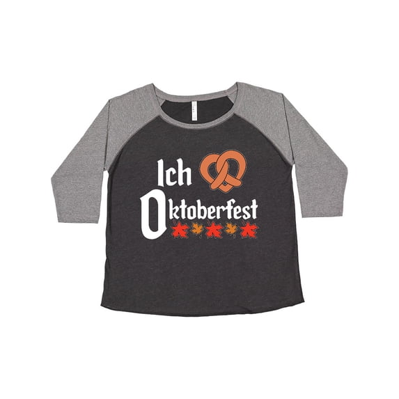 Inktastic Ich Liebe - I Love Oktoberfest Pretzel Heart Women's Plus Size T-Shirt
