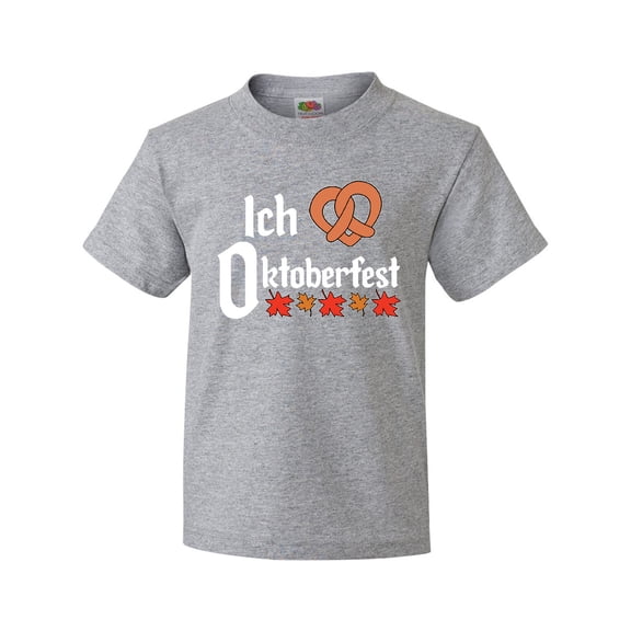 Inktastic Ich Liebe - I Love Oktoberfest pretzel heart Youth T-Shirt