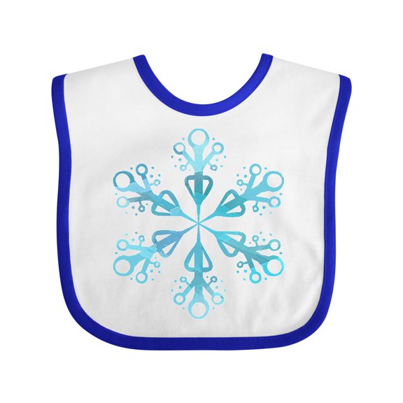Inktastic Icy Blue Winter Snowflake Boys or Girls Baby Bib