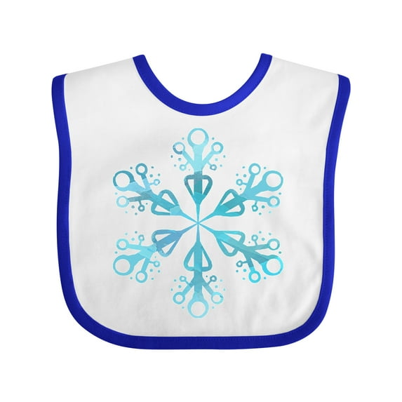 Inktastic Icy Blue Winter Snowflake Boys or Girls Baby Bib