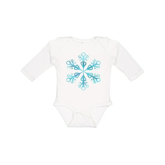 Inktastic Icy Blue Winter Snowflake Boys or Girls Long Sleeve Baby Bodysuit