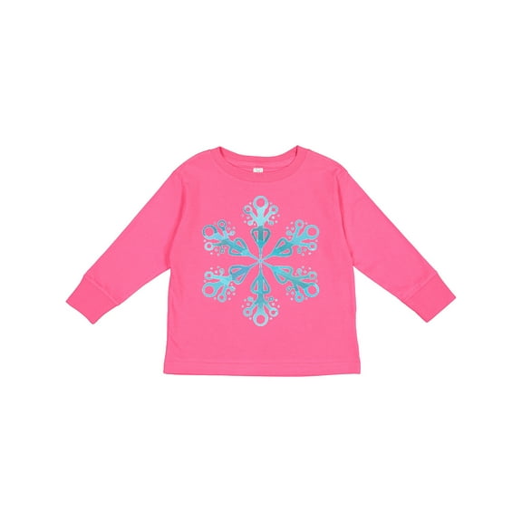 Inktastic Icy Blue Winter Snowflake Boys or Girls Long Sleeve Toddler T-Shirt