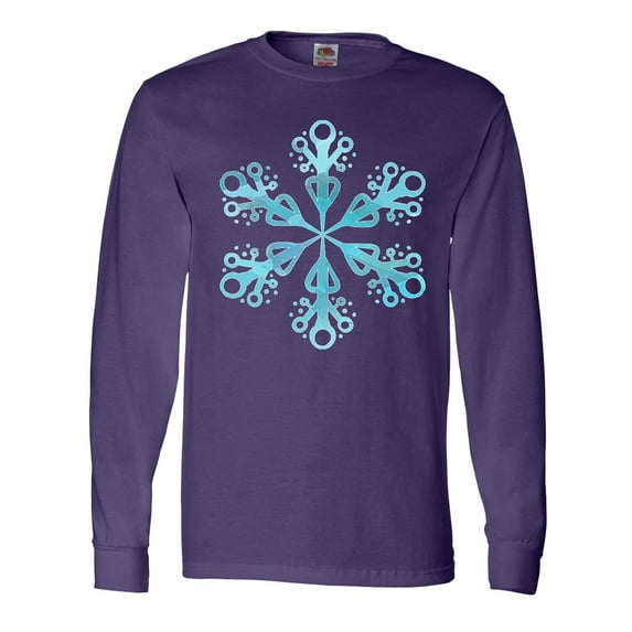 Inktastic Icy Blue Winter Snowflake Long Sleeve T-Shirt