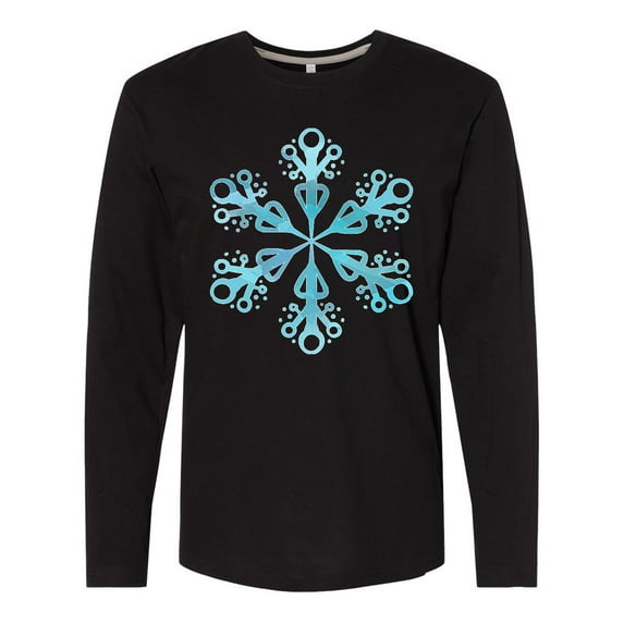 Inktastic Icy Blue Winter Snowflake Long Sleeve T-Shirt