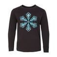 thumbnail image 1 of Inktastic Icy Blue Winter Snowflake Long Sleeve Youth T-Shirt, 1 of 5