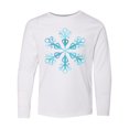 thumbnail image 1 of Inktastic Icy Blue Winter Snowflake Long Sleeve Youth T-Shirt, 1 of 5