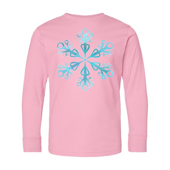 Inktastic Icy Blue Winter Snowflake Long Sleeve Youth T-Shirt