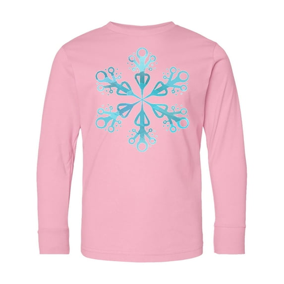 Inktastic Icy Blue Winter Snowflake Long Sleeve Youth T-Shirt