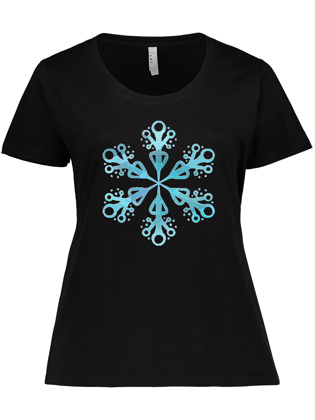 Inktastic Icy Blue Winter Snowflake Women's Plus Size T-Shirt - image 1 of 4
